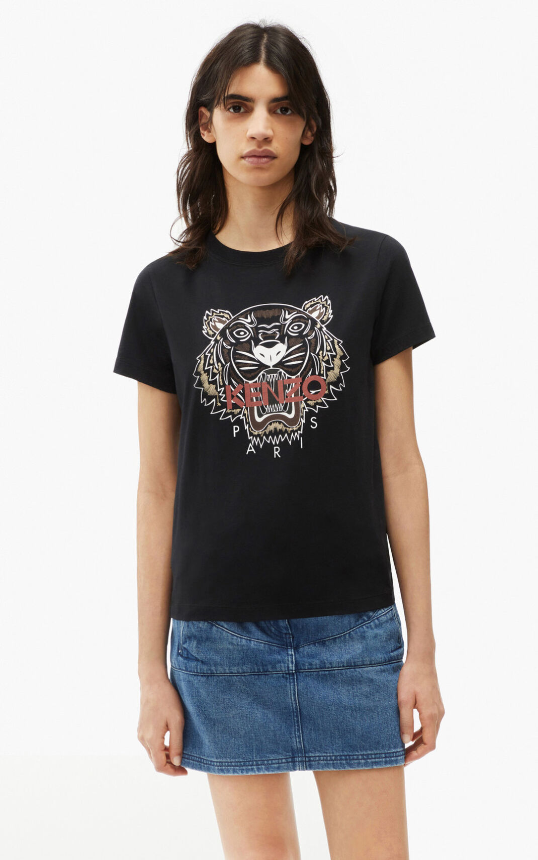 T Shirt Kenzo Femme Tiger Noir XJVWE-9301